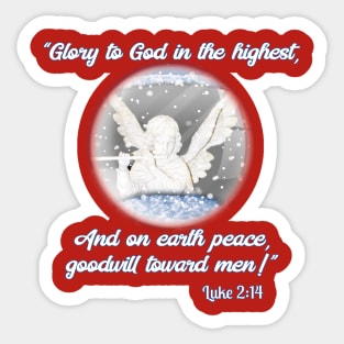 Glory to God in the Highest Luke 2:14 Christmas Design Sticker